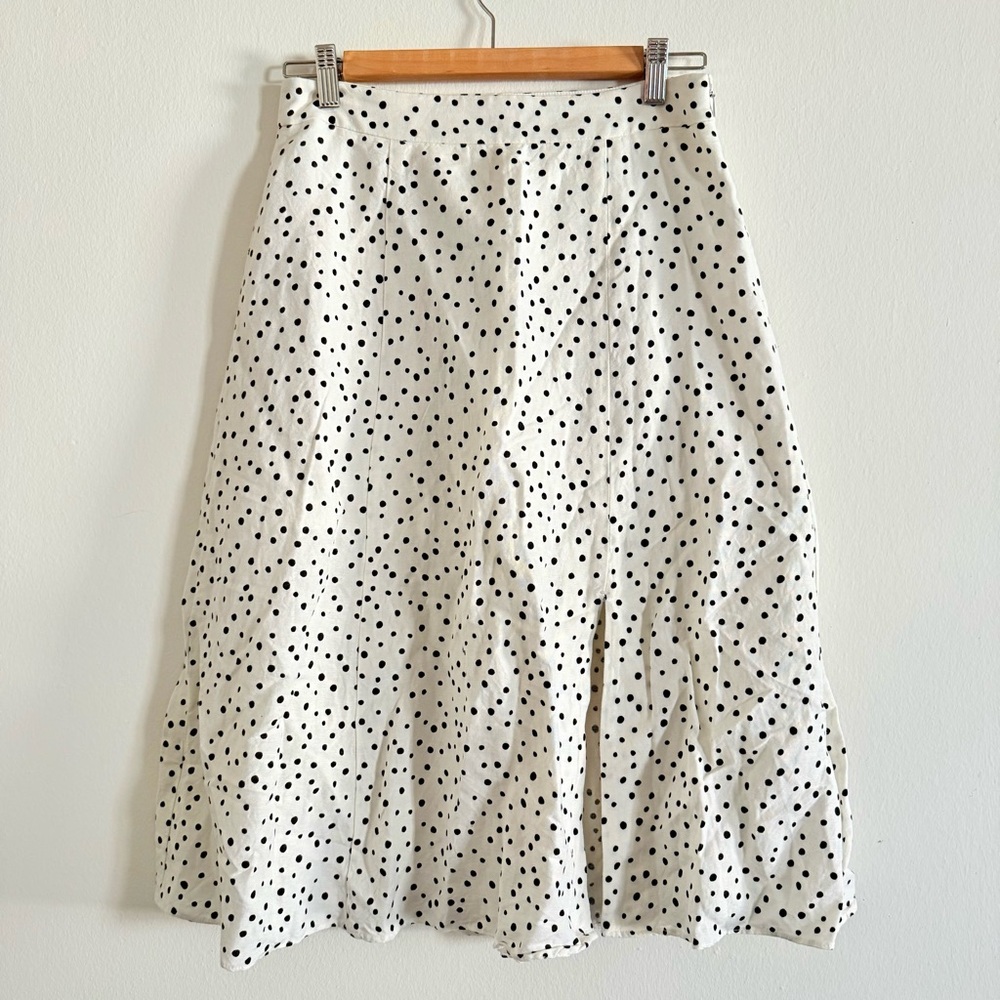 LOFT A-Line Skirt - Black and White Dots